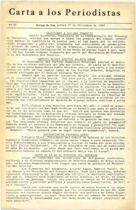 Carta a los Periodistas