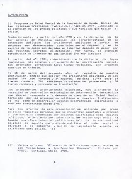 Prisión política y salud mental